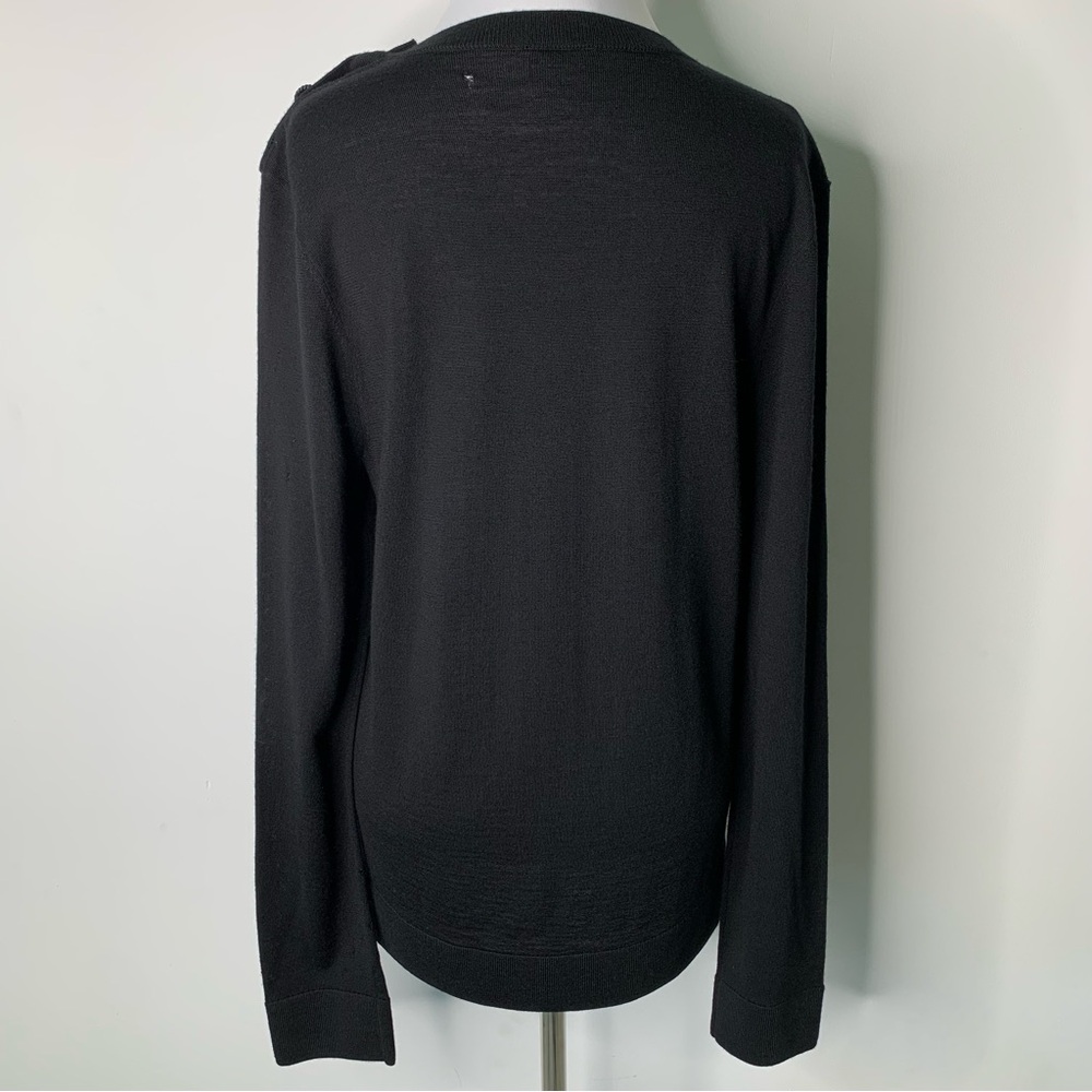 CHANEL Uniform Women's Black Crew Neck Long Sleeve 100% Wool Sweater Size Small - Picture 9 of 13